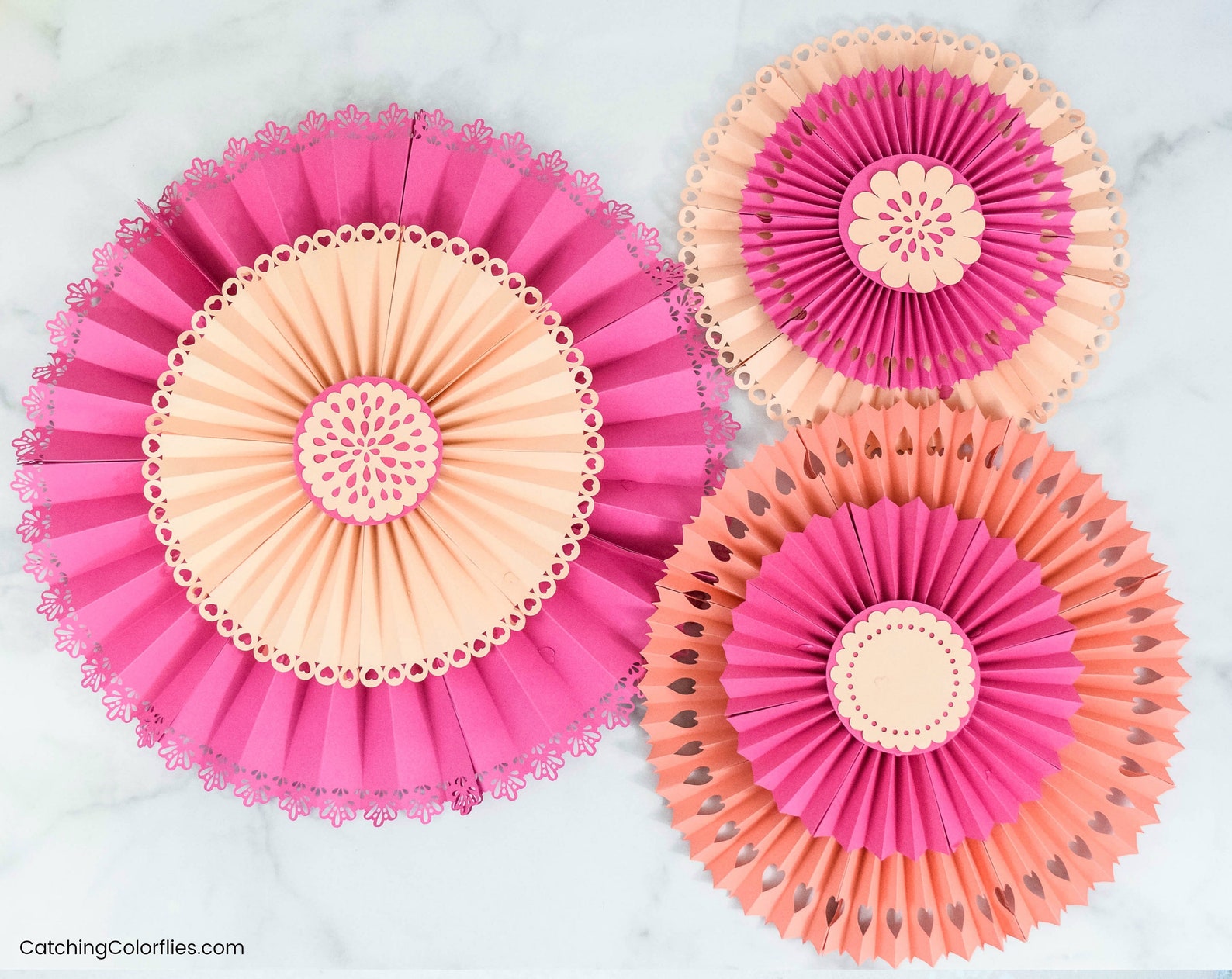 DIY Paper Fan Rosette SVG Flower Templates Hanging Paper Etsy