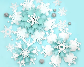 Paper Snowflakes How To With Templates And Tutorial, Giant Paper Snowflake SVG and PDF Templates, Instant Download