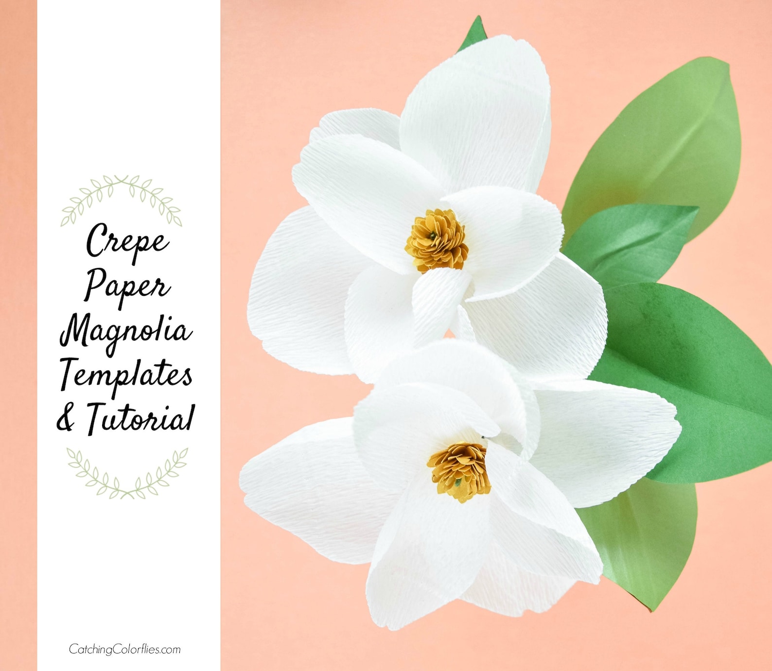 DIY Crepe Magnolia Paper Flower Templates and Tutorial Paper | Etsy