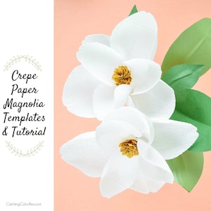 DIY Crepe Magnolia Paper Flower Templates and Tutorial, Paper Flower SVG and PDF Printable Templates, Flower Petal Pattern