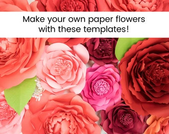 How to Make Your Own Paper Flowers, Set of 4 Giant Paper Flower Templates, Instant Download