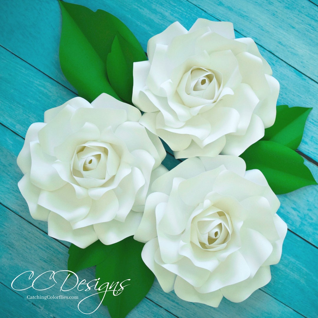 Printable Mini Roses Small Paper Rose Flower Templates & Tutorial, Wedding Paper Roses, Easy ...