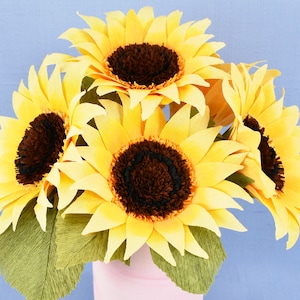 Crepe Paper Sunflower Templates and Tutorial, Printable Sunflower Templates, Paper Flower SVG, Sunflower Cut File
