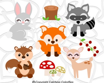 Woodland Animals Baby Shower, SVG Cut Files, Cute Woodland Animals Nursery, Cake Topper, Baby Shower Decor