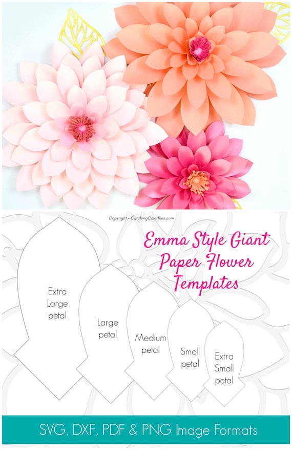 giant paper dahlia wall flower template paper flower wall diy flower templates paper flower svg cut files printable templates dahlia paper flower template