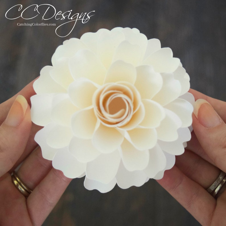 Dahlia Paper Flower SVG Cut Files and PDF Printables 3D | Etsy