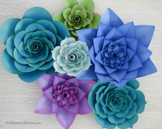 Succulent Flower Templates, Succulent SVG and PDF Printable Templates, Use with Cricut or Silhouette, Instant Download Il_570xn