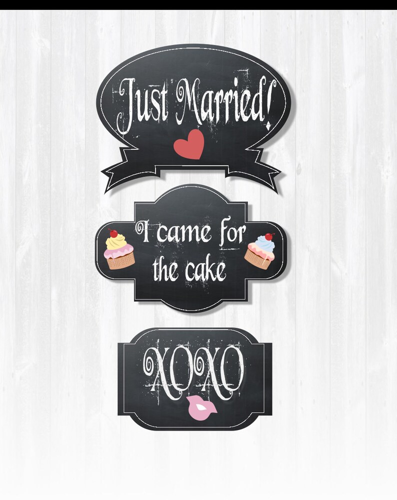 Chalk Board Wedding Photo Booth Props Wedding Reception Props Etsy