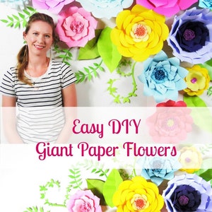 Giant Flower Backdrop- Pattern Templates and Tutorial- Easy Paper Flowers, Large Wedding Flowers, Printable Templates, Set of 5