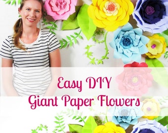 Giant Flower Backdrop- Pattern Templates and Tutorial- Easy Paper Flowers, Large Wedding Flowers, Printable Templates, Set of 5