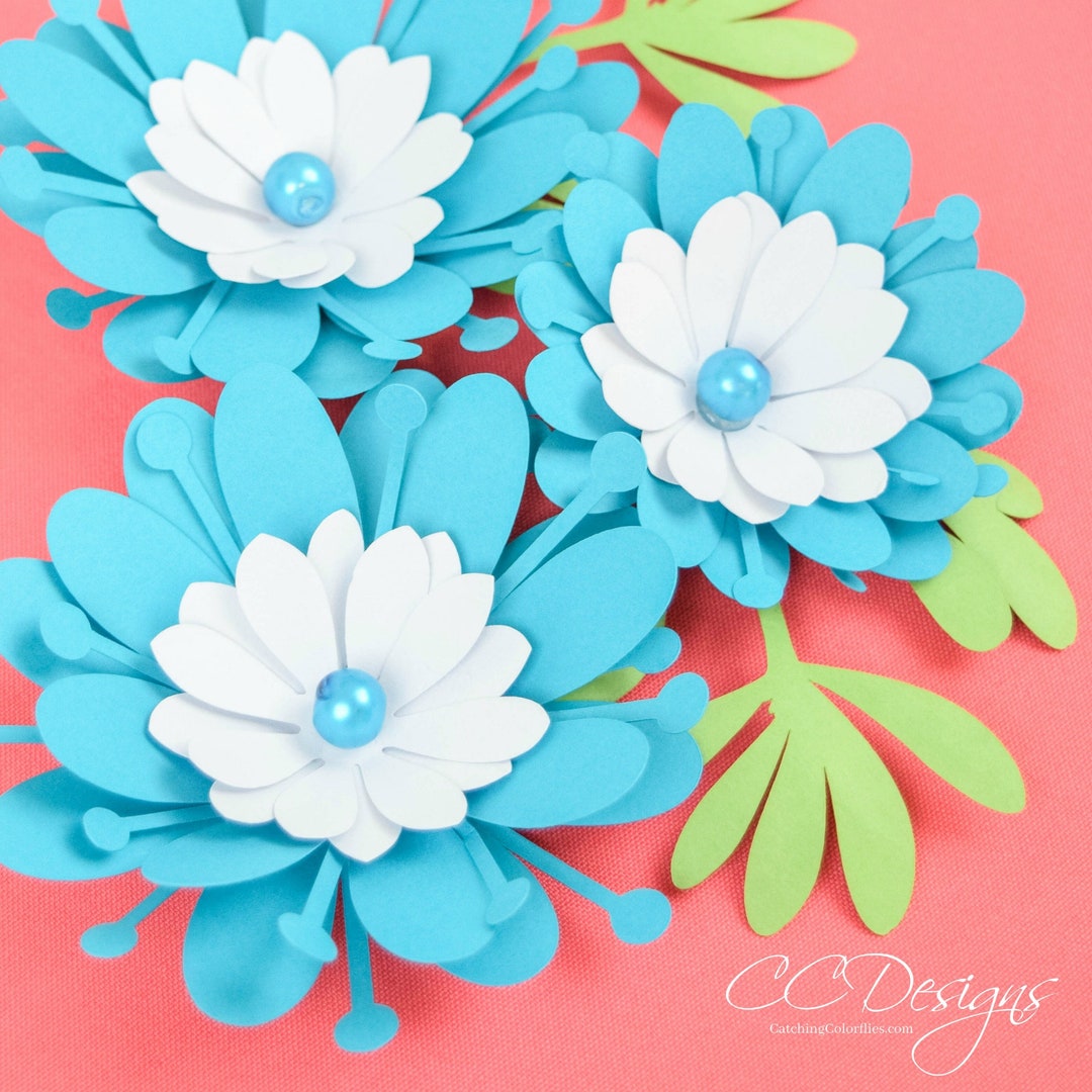 Small Paper Flower Templates, DIY Paper Flowers, SVG Cut Files and PDF