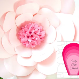Grandi fiori di carta rosa, modelli di fiori, tutorial fai da te per fiori giganti, kit per fiori di carta, sfondo per matrimonio, parete di fiori