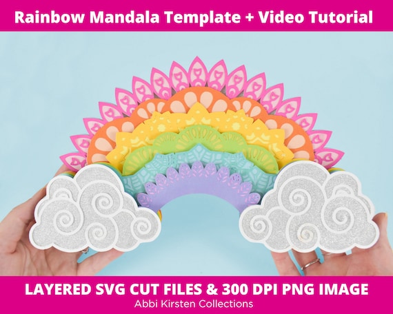 Download Rainbow Mandala Svg Cut File 3d Layered Mandala Art Mandala Craft Files To Use With Cricut And Silhouette By Catching Colorflies Catch My Party