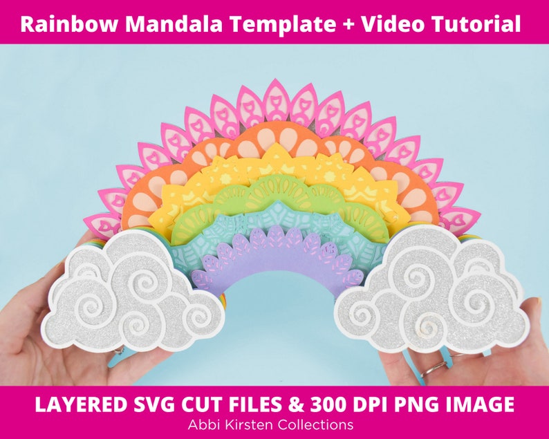 Download Rainbow Mandala SVG Cut File 3D Layered Mandala Art ...