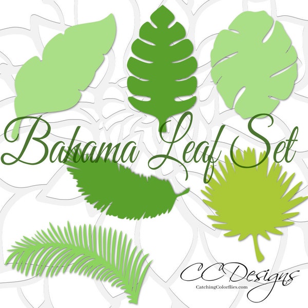 Large Paper Leaf Templates, Tropical Leaf SVG Cut Files, Large Paper Leaves, Giant Leaf Template, Hawaiian Leaves, Flower Templates