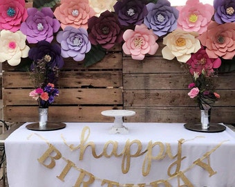 DIY Giant Paper Flowers Templates for Birthday Backdrop Decor, Printable PDF and SVG Cut Files, Instant Download