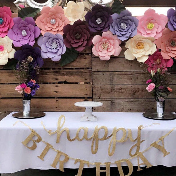 DIY Giant Paper Flowers Templates for Birthday Backdrop Decor, Printable PDF and SVG Cut Files, Instant Download