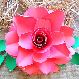 DIY Paper Roses- Rose flower Templates- SVG files, DIY large paper flower templates, Wedding Decor, Paper flower tutorial & templates