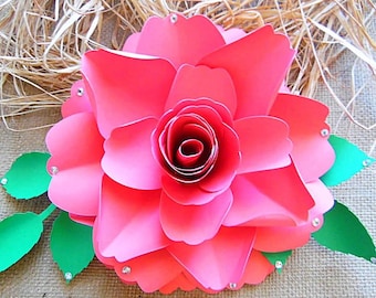DIY Paper Roses- Rose flower Templates- SVG files, DIY large paper flower templates, Wedding Decor, Paper flower tutorial & templates