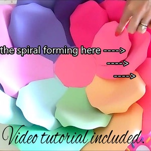 Unicorn Rainbow Giant Paper Flowers Unicorn Party Decor Easy Large Flower Templates & Tutorial Printable Paper Flower Templates image 6