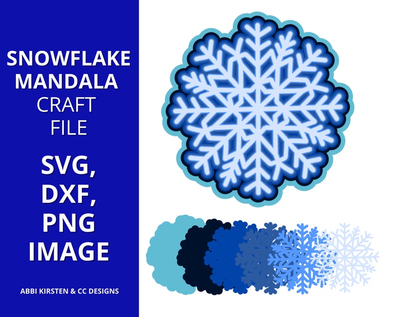 Download Snowflake Mandala SVG Craft File 3D Layered Snowflake ...