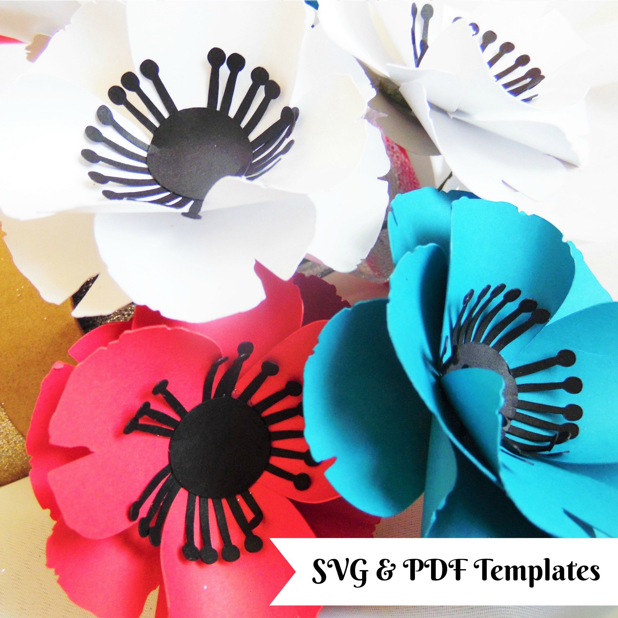 SVG Paper Flower Cutting Files, DIY Paper Flower Templates, Flower ...