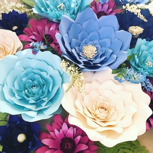 Sfondo di fiori di carta, fiori di carta giganti, fiori di carta grandi, fiori da matrimonio, modelli e tutorial per fiori di carta