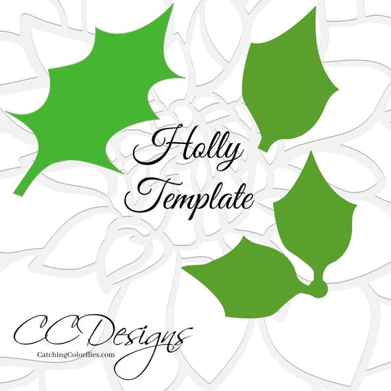 Holly Leaf Template, Christmas SVG, Christmas Decor, Holly SVG Cut