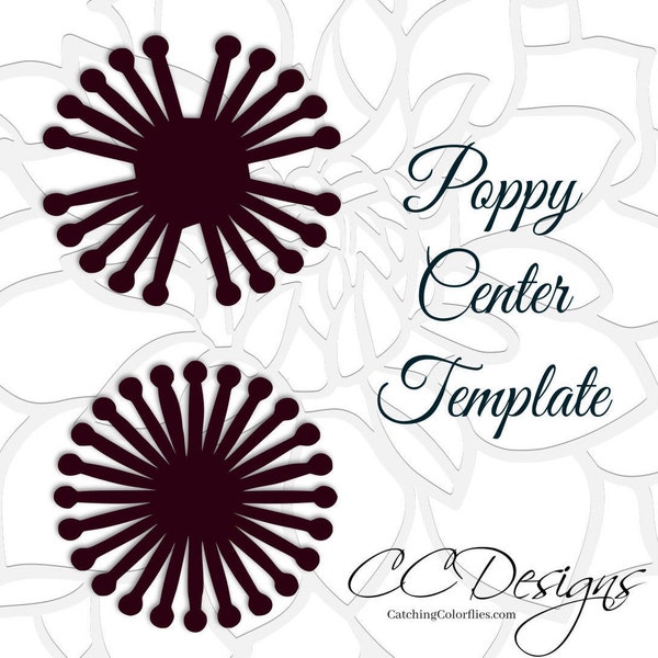 Poppy-Anemone Flower Center, SVG Cut files, Flower Center add on