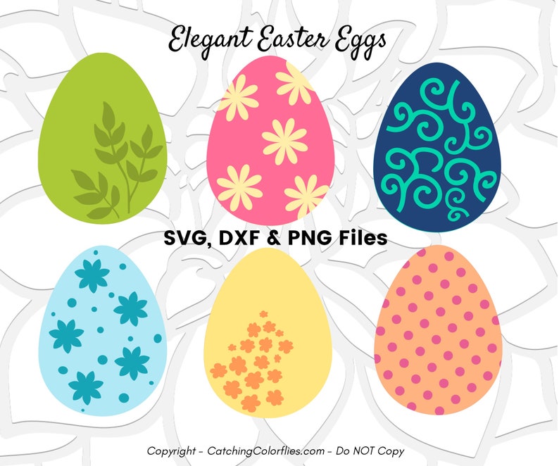 Spring Easter Eggs SVG Cut File Pattern Easter Egg Clip Art | Etsy