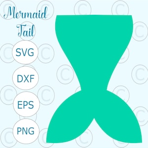 Queue de sirène SVG coupe fichier, fichiers SVG, queue de sirène SVG, faire-part de sirène, fichiers coupés pour Silhouette et Cricut