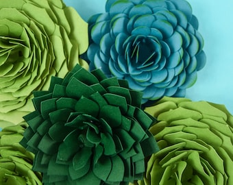 Succulent Flower SVG Cut Files, DIY Paper Flower Succulent Templates, Flower Patterns