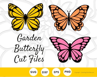 Szablony motyli monarcha, pliki do cięcia motyli SVG, papierowe motyle DIY, dekoracja ścienna motyli papierowych, natychmiastowe pobieranie