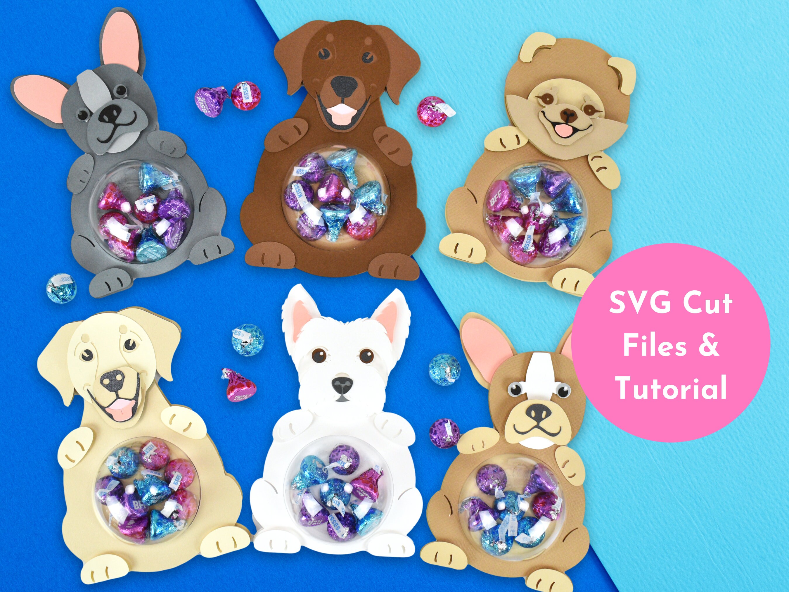 Set of 4 Puppy Dog Candy Holders SVG Cut Files Etsy