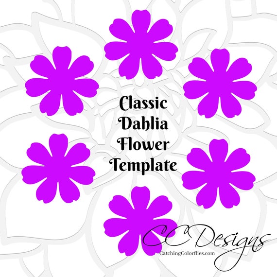 small dahlia paper flower template diy paper flowers paper wedding bouquet svg and pdf flower pattern instant download dahlia paper flower template