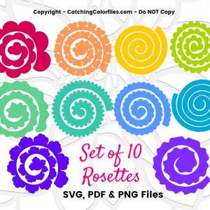 DIY Paper Flower Templates Rolled Rosettes Svg Cut Files - Etsy