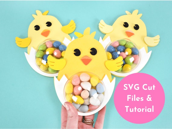 Easter Chick Candy Holders SVG Cut Files, Easter SVG Files, Chick Candy Holder SVG Craft Files, Tutorial Included, Instant Download Il_570xn