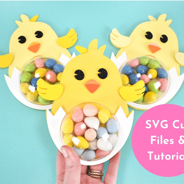 Easter Chick Candy Holders SVG Cut Files, Easter SVG Files, Chick Candy Holder SVG Craft Files, Tutorial Included, Instant Download