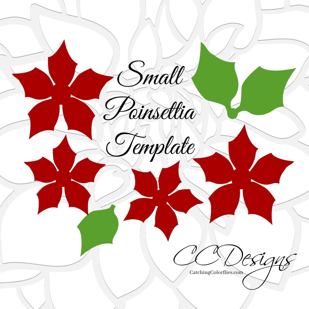 Paper Poinsettia Flowers, Easy Printable PDF Poinsettia Flower