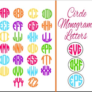 Circle Monogram SVG Cut files, 3 Letter Monogram, SVG files for Cricut & Silhouette