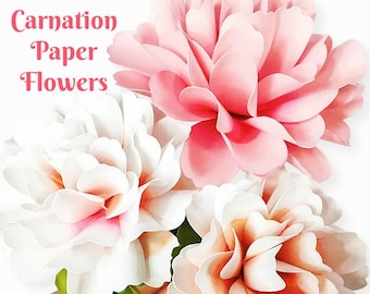 DIY Carnation Paper Flower Templates, Small Paper Flower Patterns, Paper Flower SVG and PDF Printable