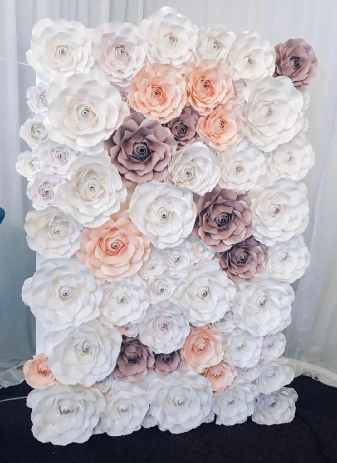 Wedding Paper Flower Backdrop, DIY Paper Flower Templates, Giant Paper