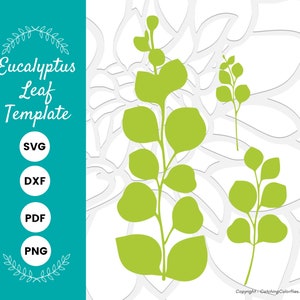 Eucalyptus Paper Leaf Template, Eucalyptus Vine Svg, Eucalyptus SVG DXF Cut Files and Printable PDF, Instant download