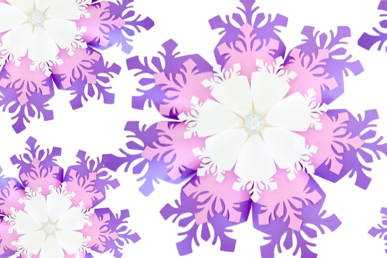 Large Paper Snowflakes Template DIY Giant Paper Flowers Etsy
