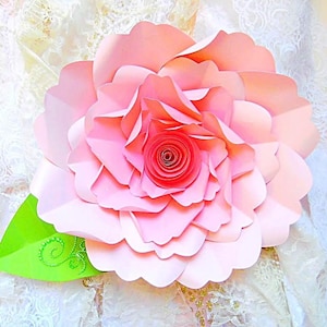 DIY Large Paper Flower Tutorial with templates &  Rosette Paper flower, Backdrop Giant Flowers, SVG cut files, Large paper flowers