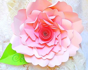 DIY Large Paper Flower Tutorial with templates &  Rosette Paper flower, Backdrop Giant Flowers, SVG cut files, Large paper flowers