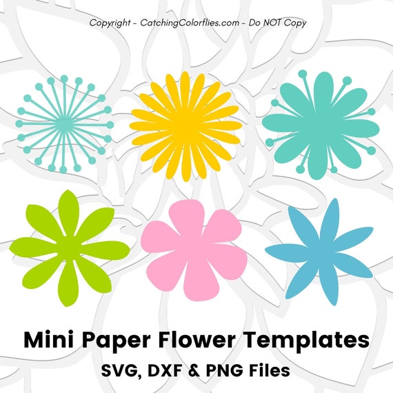 Paper Flower Template Svg Small Flower Templates To Use With Etsy