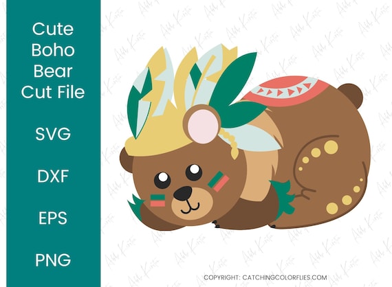Download Cute Woodland Bear Svg Cut File Boho Tribal Woodland Animal Svg Woodland Theme Baby Shower Nursery Decor By Catching Colorflies Catch My Party