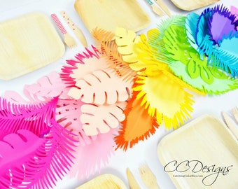 Party Decorations, Rainbow, Paper Flowers, Paper Leaf Template, Giant Paper Flowers, SVG Files, Unicorn Party, Large Paper Flowers