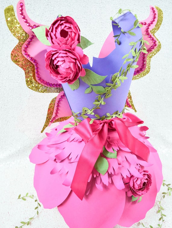 Fairy Birthday Party Decor, Paper Dress Printable Templates, Fairy Party Decor, Dessert Table, Giant Paper Flower Templates, Paper Dresses